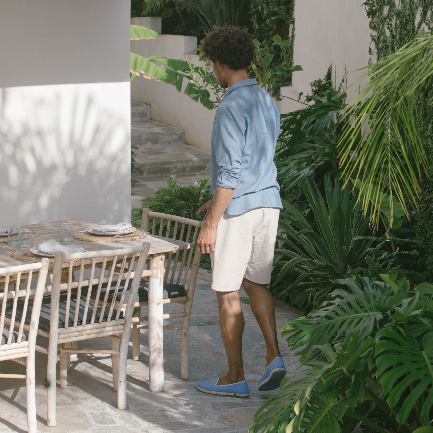 Espadrille en coton recyclé, bleu 6