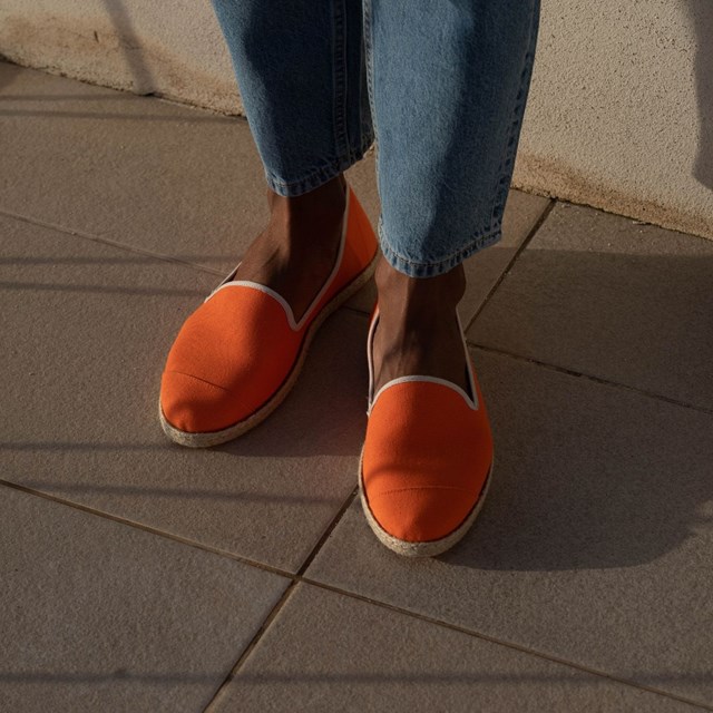 Espadrille en coton recyclé, orange 3