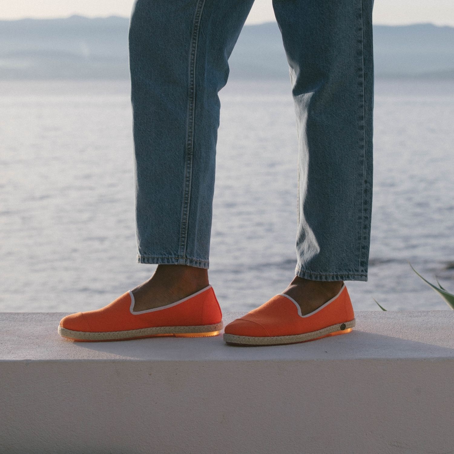 Espadrille en coton recyclé, orange 4