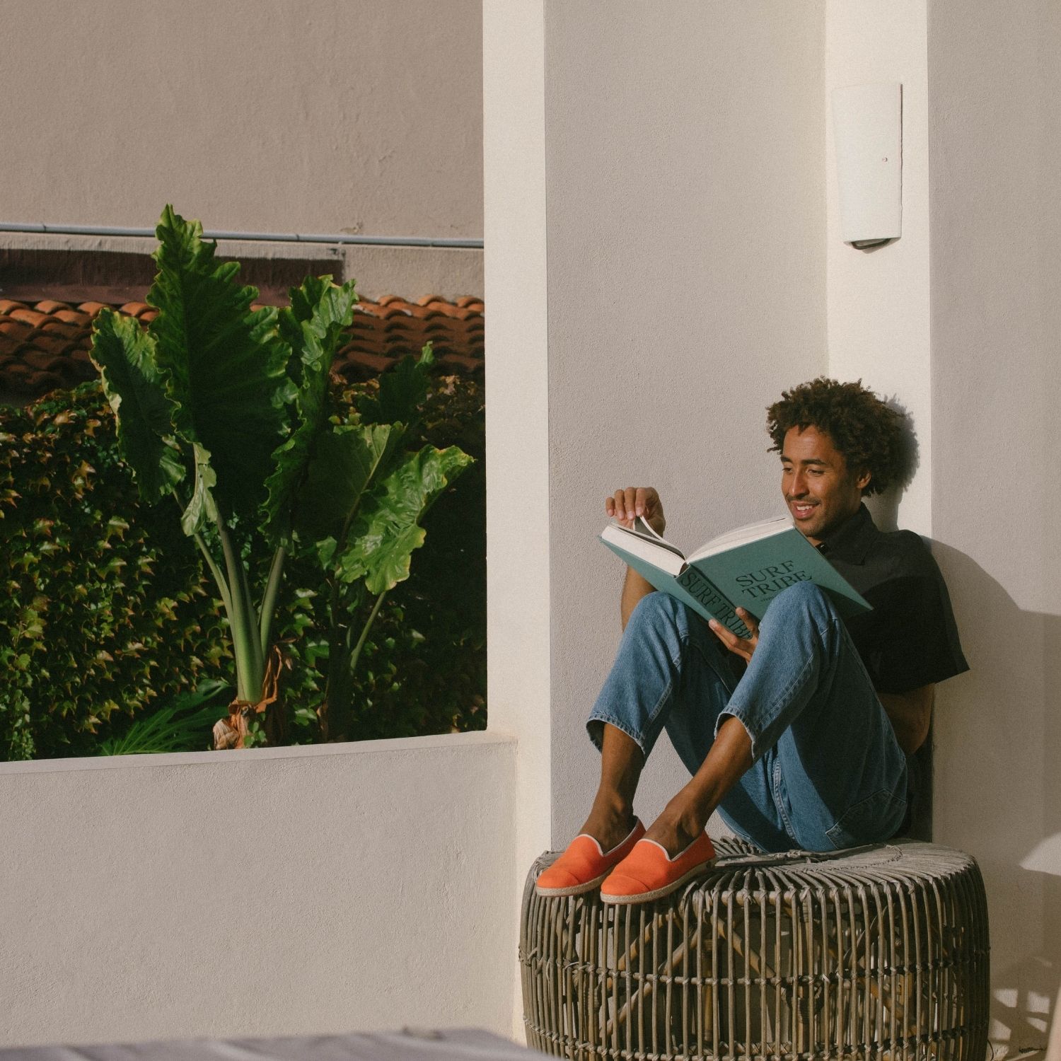 Espadrille en coton recyclé, orange 5