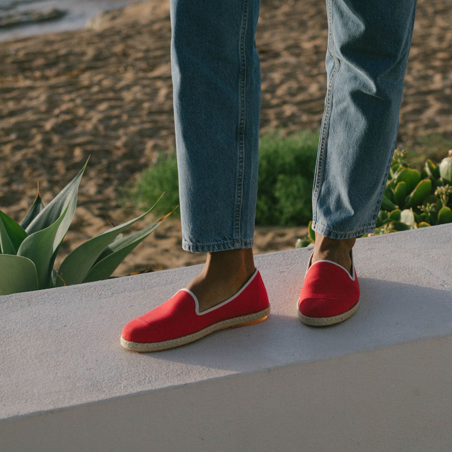 Espadrille en coton recyclé, rouge 4