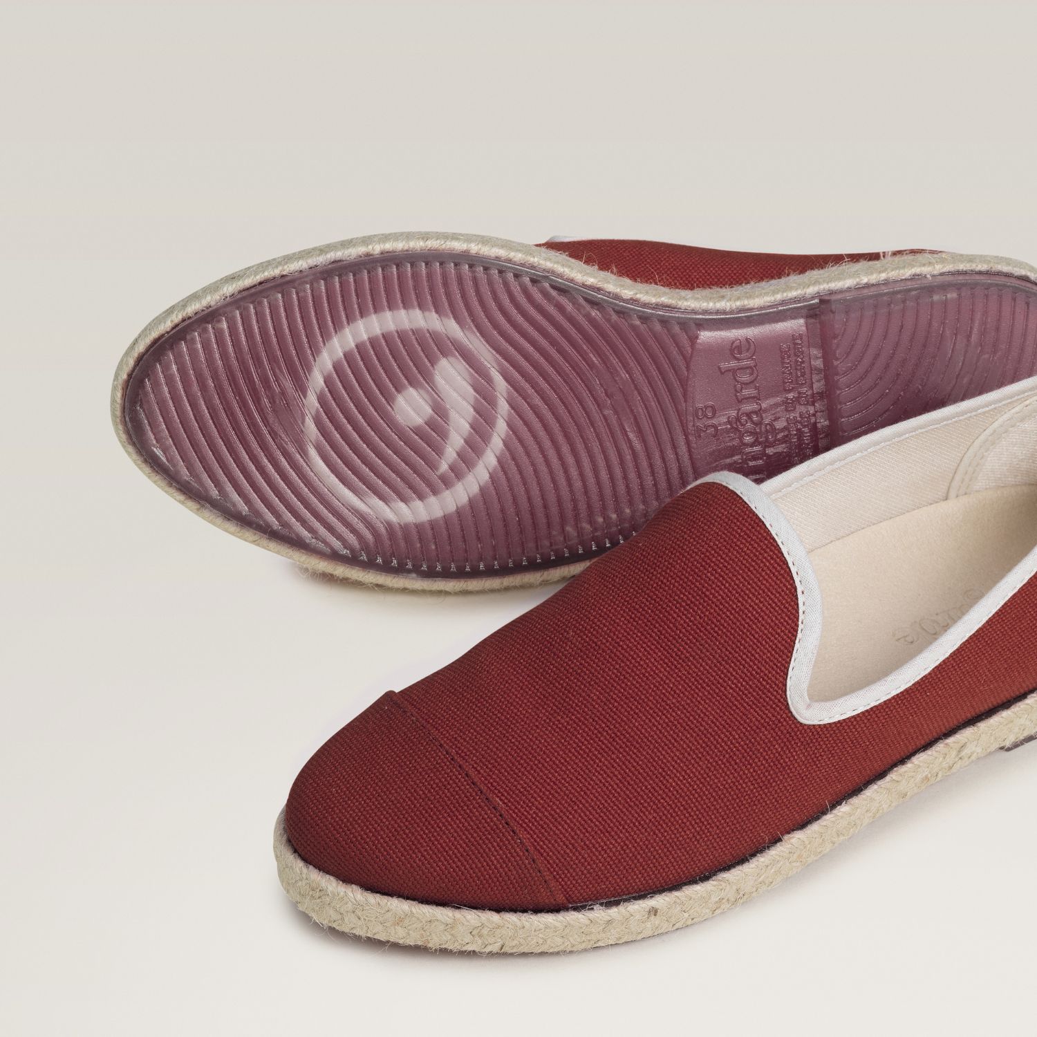 Espadrille en coton recyclé, bordeaux 2