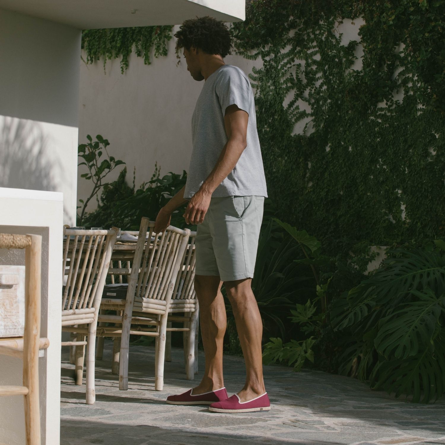 Espadrille en coton recyclé, bordeaux 5