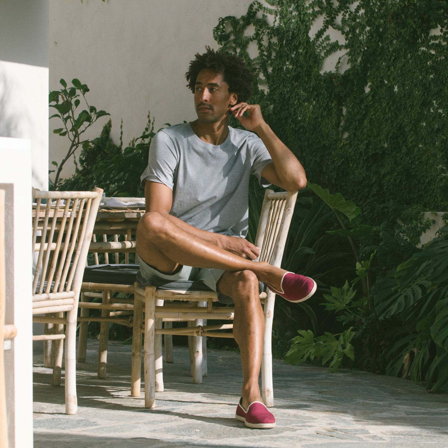 Espadrille en coton recyclé, bordeaux 6