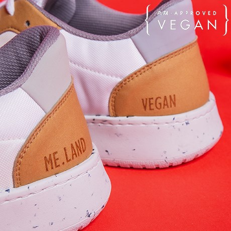 Baskets EVAN blanc et curry 100% végane et recyclée - Détails Marquage