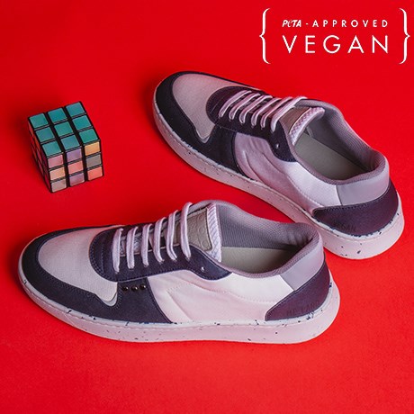 Baskets EVAN blanc et bleu marine 100% végane et recyclée - Dessus