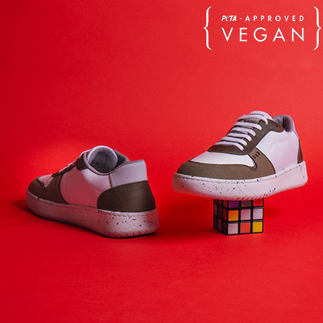 Baskets EVAN blanc et kaki 100% végane et recyclée - Face Dos