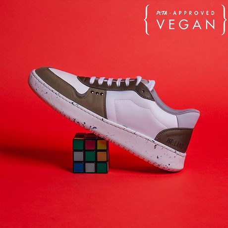 Baskets EVAN blanc et kaki 100% végane et recyclée - Profil