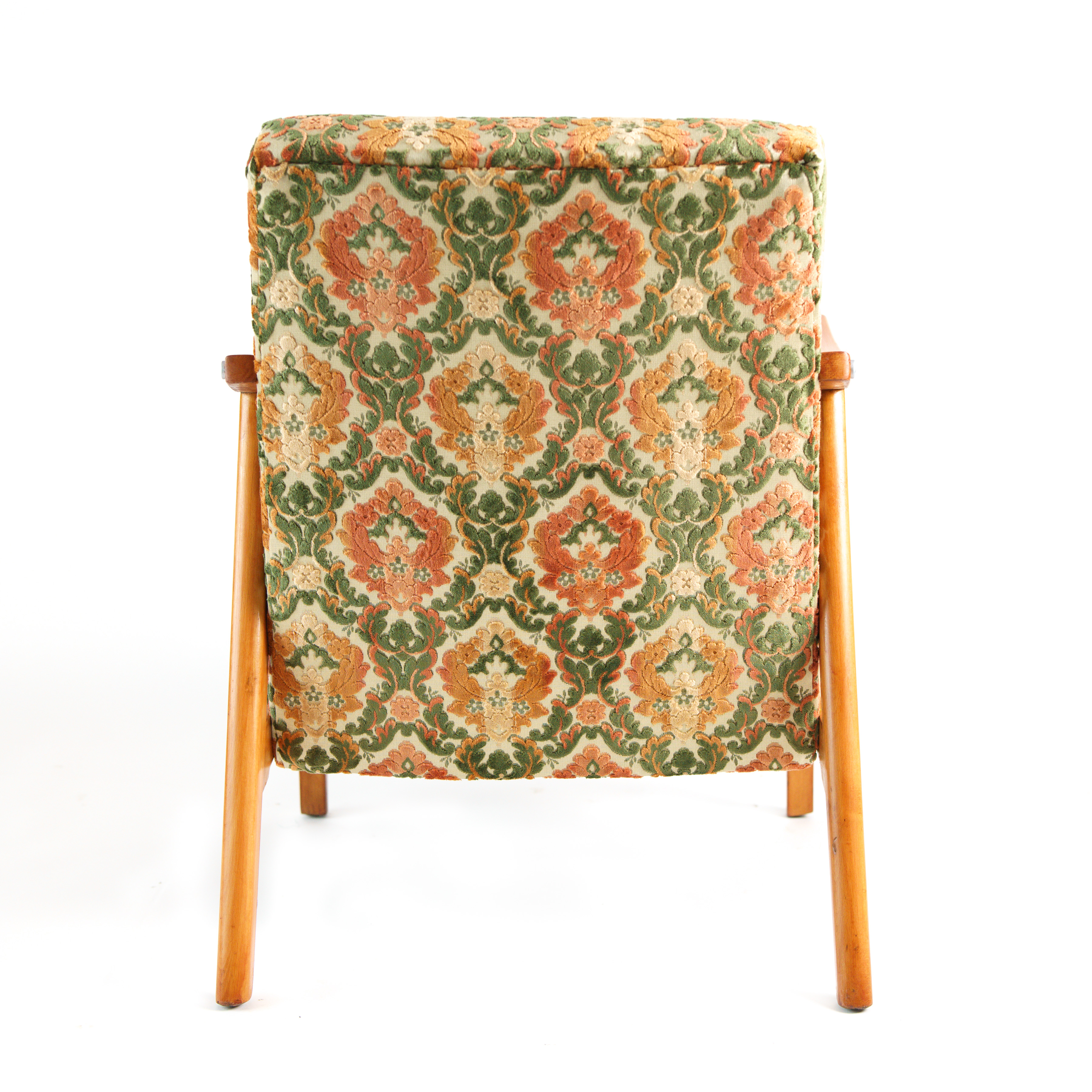 Fauteuil vintage restauré et retapissé - Golden Lotus 5