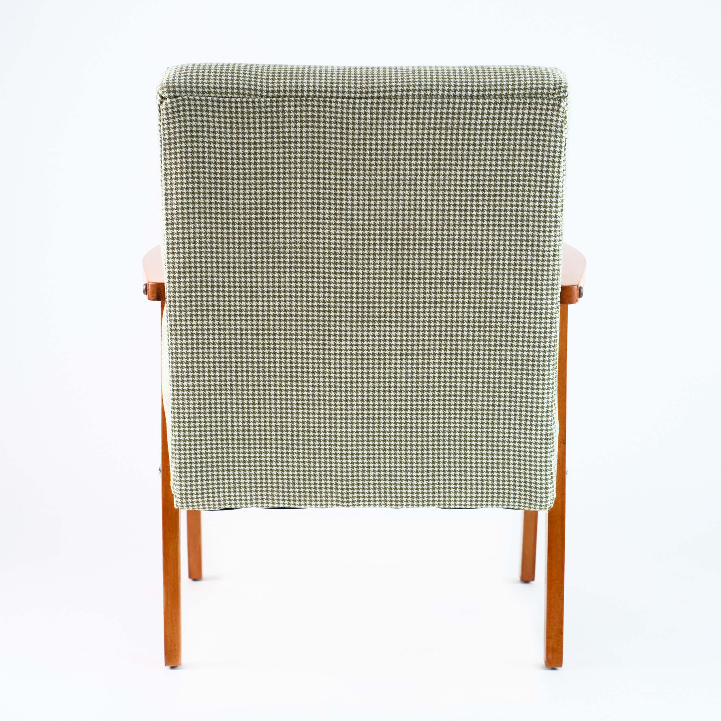 Fauteuil vintage restauré et retapissé - Pied de Poule 5