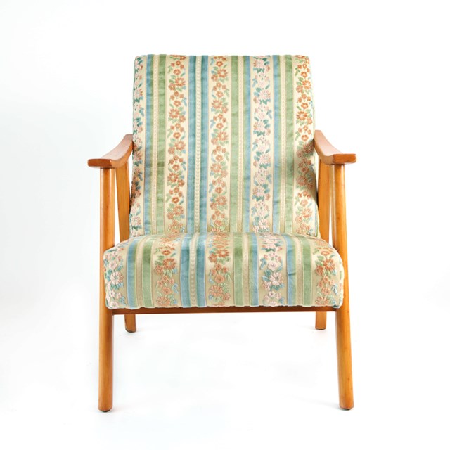 Fauteuil vintage restauré et retapissé - Marie Antoinette 4