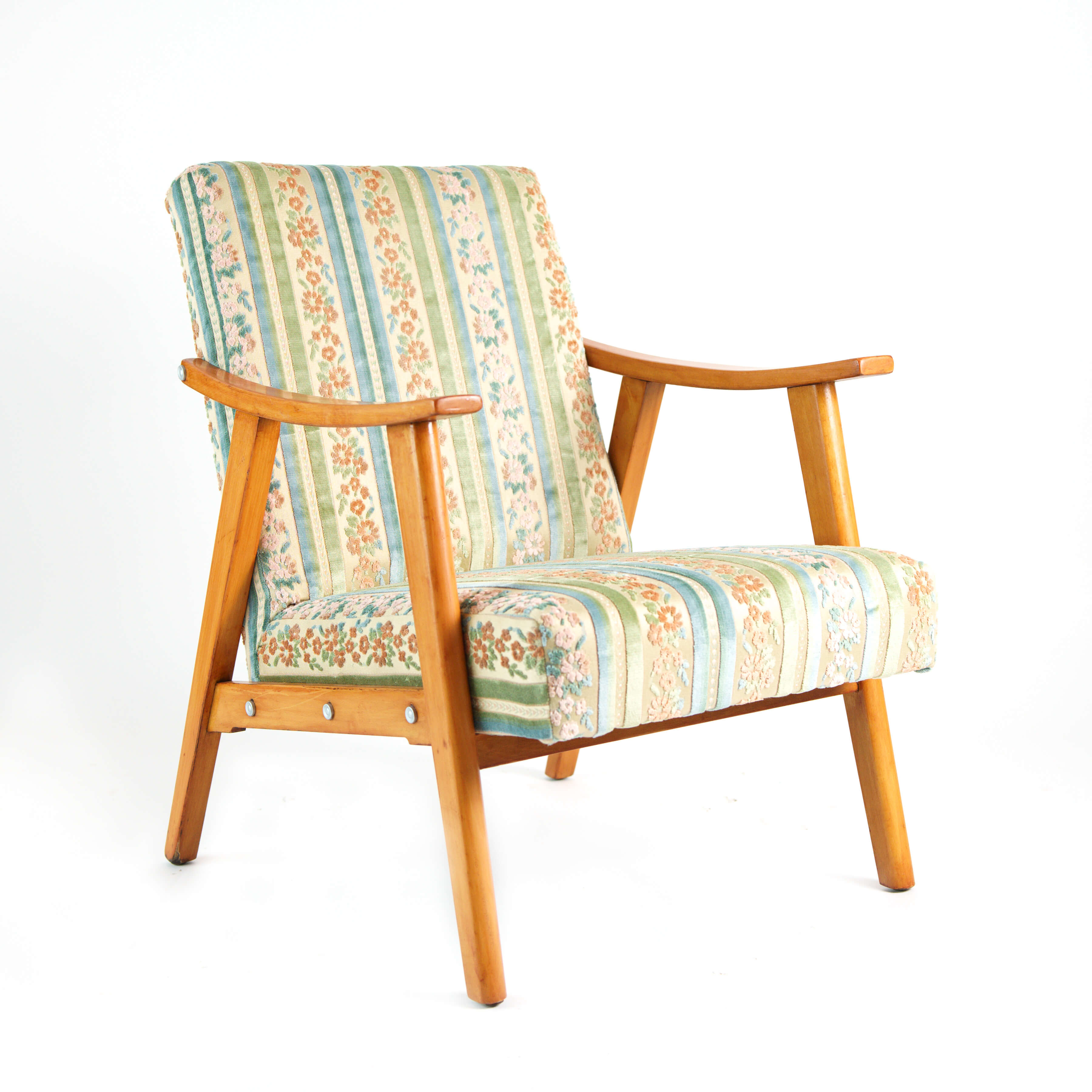 Fauteuil vintage restauré et retapissé - Marie Antoinette 2