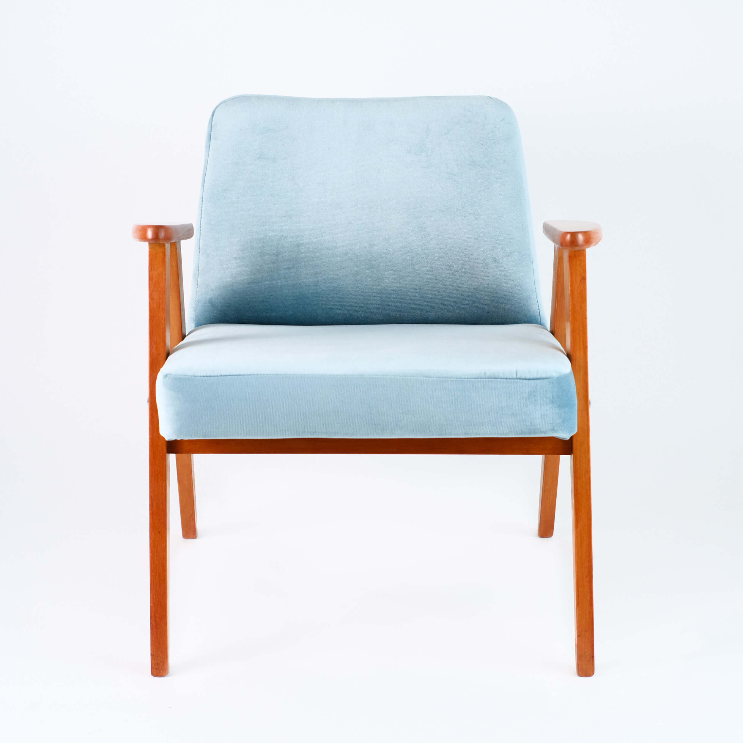 Fauteuil vintage restauré et retapissé - 366 Blue Sky 4