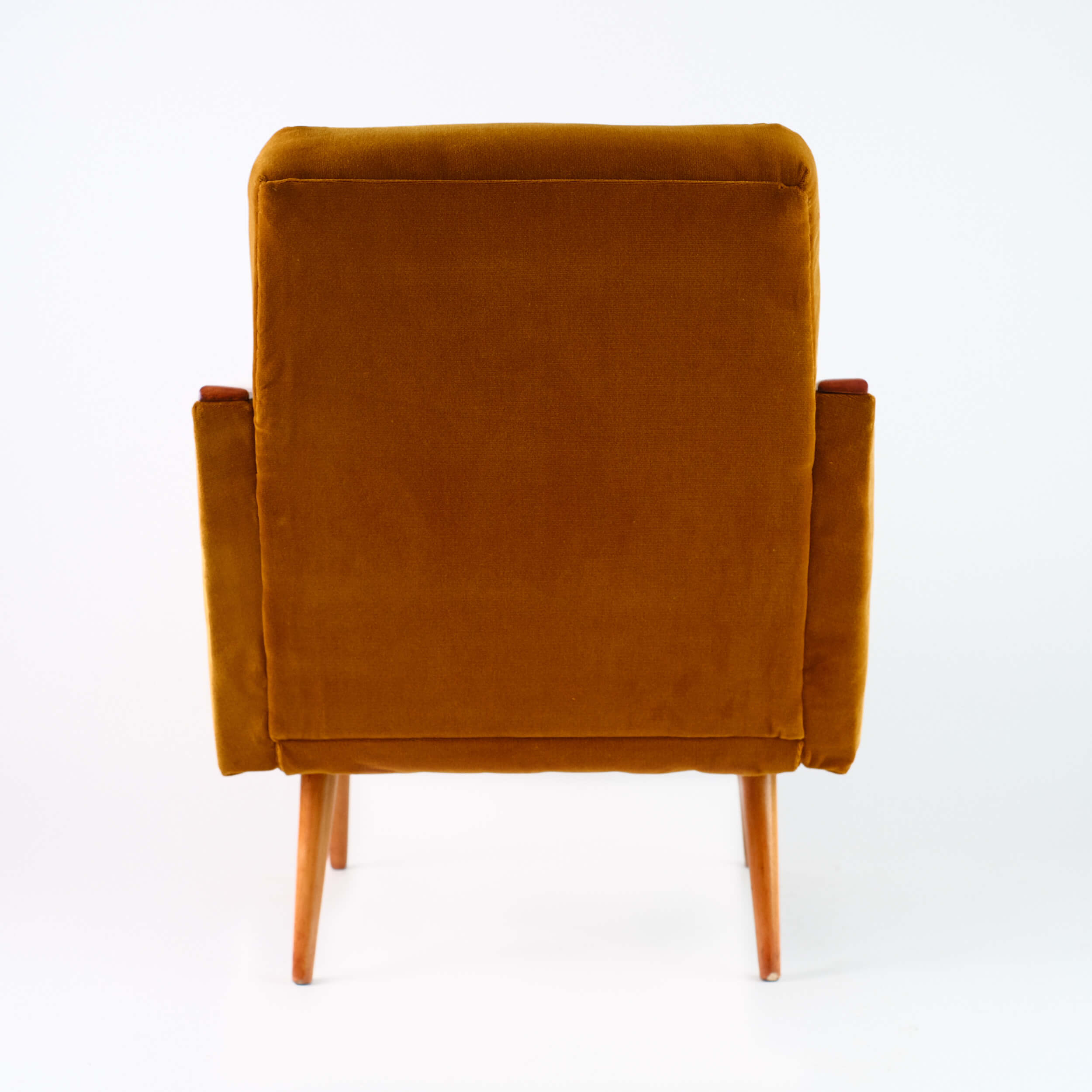 Fauteuil vintage restauré et retapissé - Brown Velvet 5