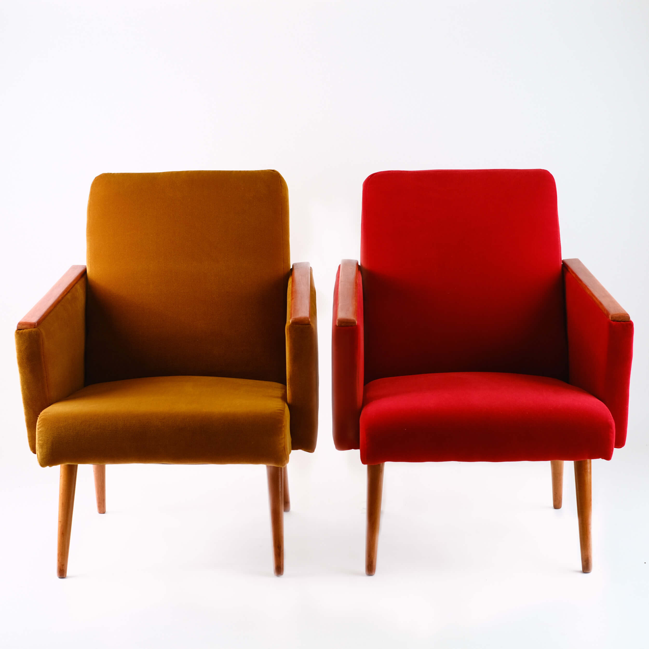 Fauteuil vintage restauré et retapissé - Brown Velvet 6