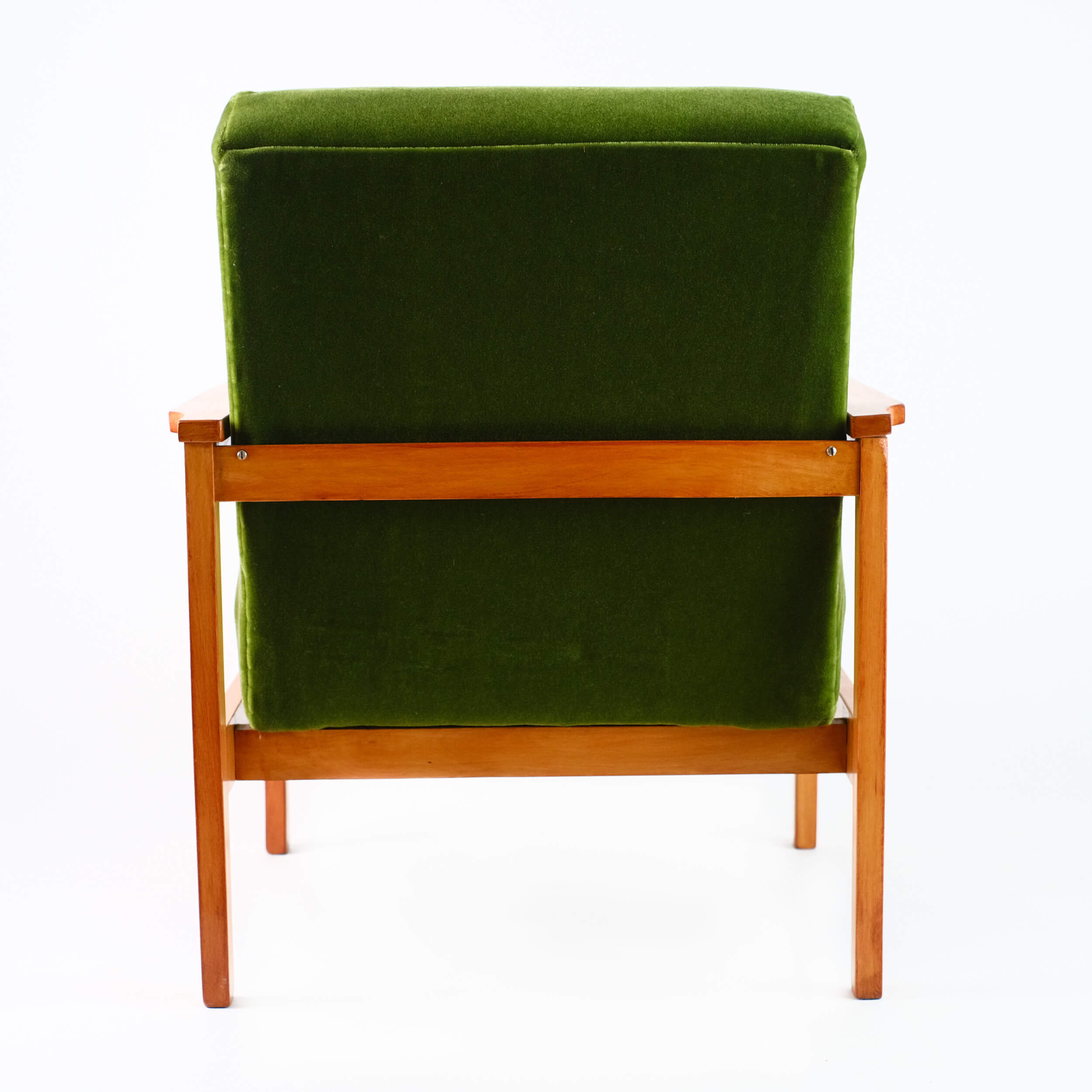 Fauteuil vintage restauré et retapissé - Vert 5