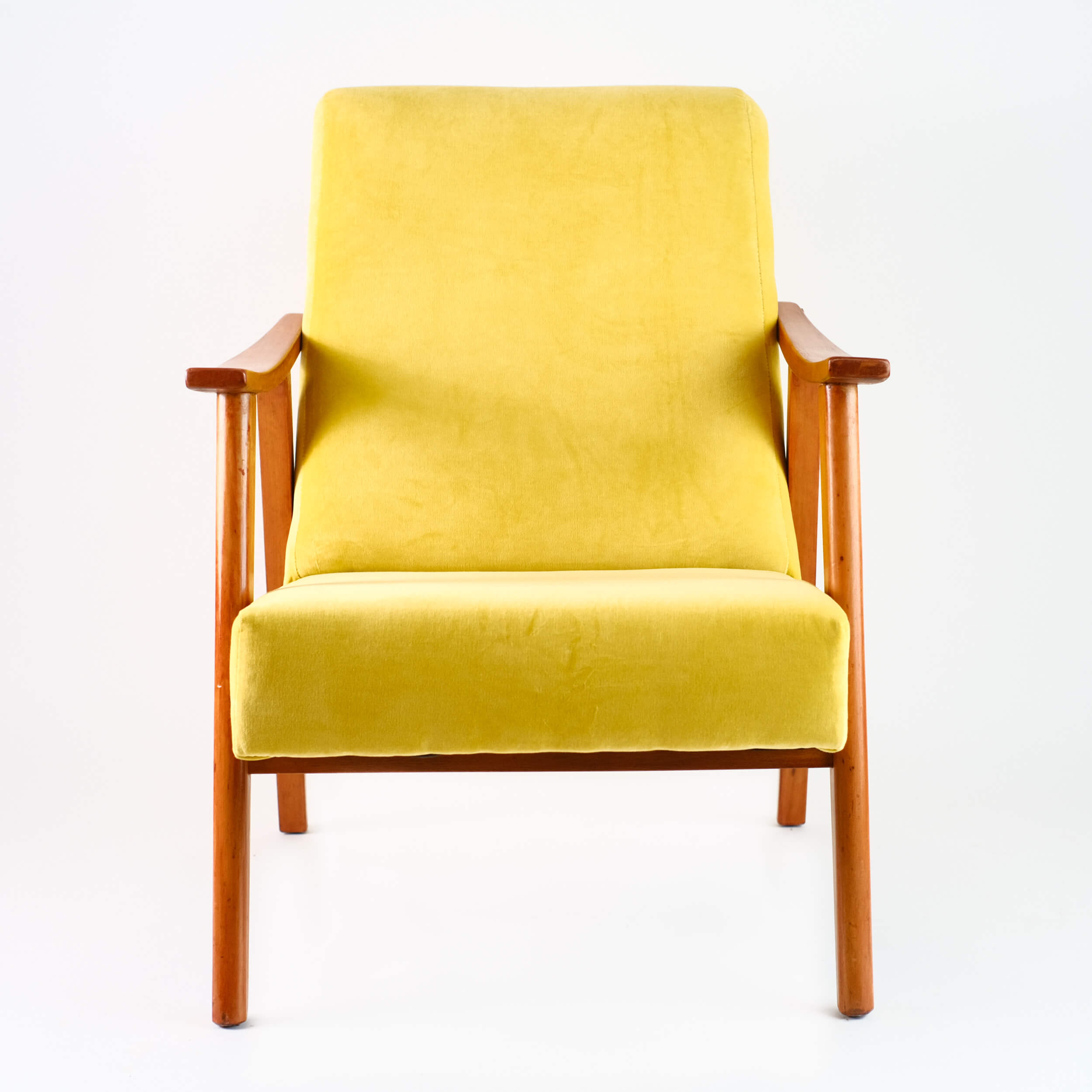 Fauteuil vintage restauré et retapissé - Yellow submarine 4