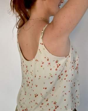 DÉBARDEUR BRETELLE ZUVY IMPRIMÉ BEIGE FLORAL 100% VISCOSE de dos