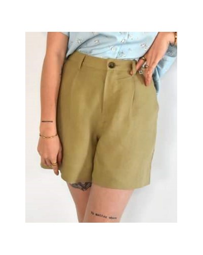 SHORT FEMME ZHORTY 100% LIN BEIGE MADE IN FRANCE