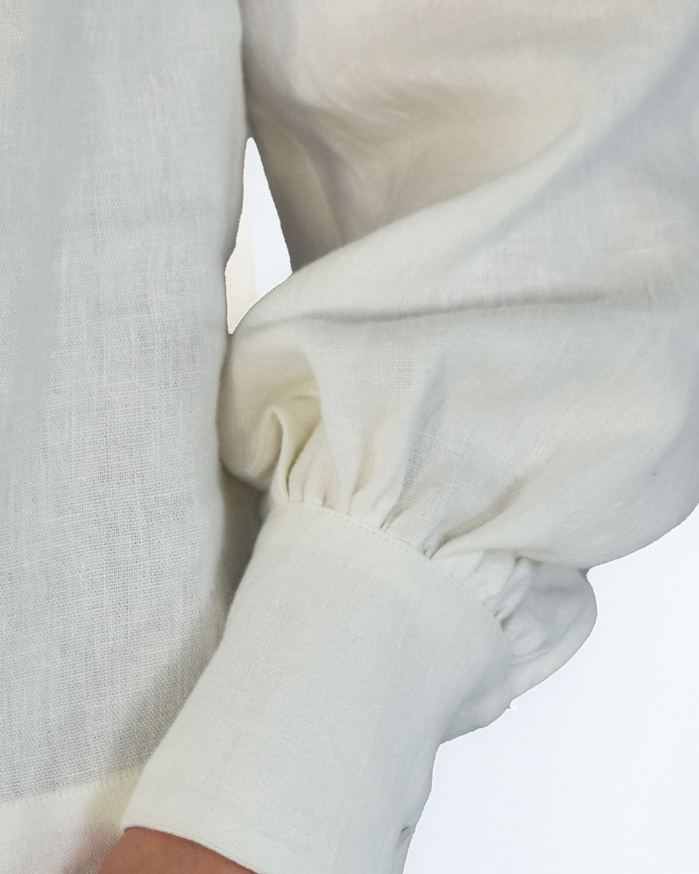 Détails de la blouse Zelbi 100% Lin Blanc Écoresponsable