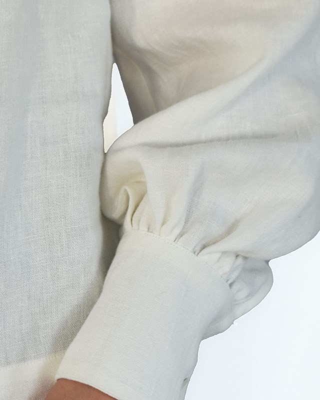 Détails de la blouse Zelbi 100% Lin Blanc Écoresponsable