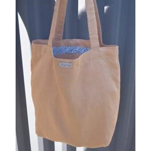 SAC CABAS EN LIN MARRON UPCYCLÉ - Made in France - 47X50