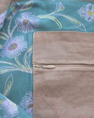 SAC CABAS EN LIN BEIGE UPCYCLÉ - Made in France - 47X48 - 4