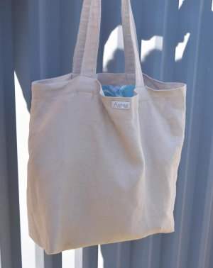 SAC CABAS EN LIN BEIGE UPCYCLÉ