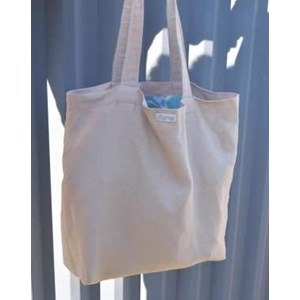 SAC CABAS EN LIN BEIGE UPCYCLÉ - Made in France - 47X48 -