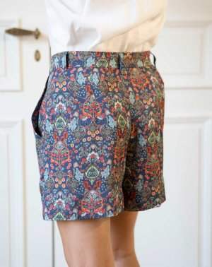 SHORT ZHORTY FLUIDE 100% ECOVERO IMPRIMÉ MARINE de dos