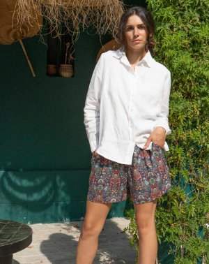 SHORT ZHORTY FLUIDE 100% ECOVERO IMPRIMÉ MARINE