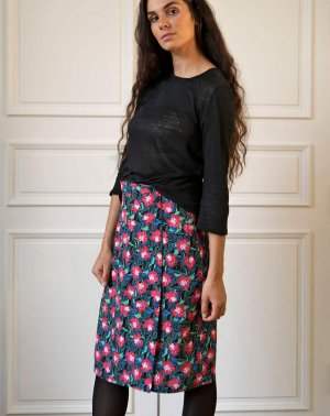 JUPE ZANA PORTEFEUILLE DROITE IMPRIMÉ- 100% Ecovero Made in France