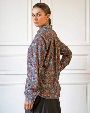 CHEMISE ZALABIS FEMME - 100% EcoVero imprimé fleuris de dos