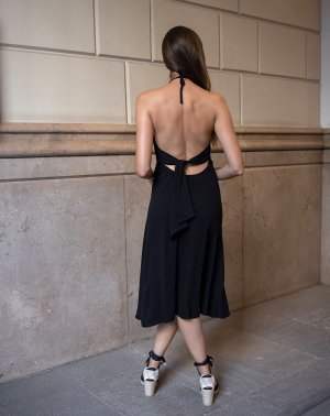 ROBE DE CÉRÉMONIE ZELLA - 100 EcoVero noir dos nu Aatise de dos