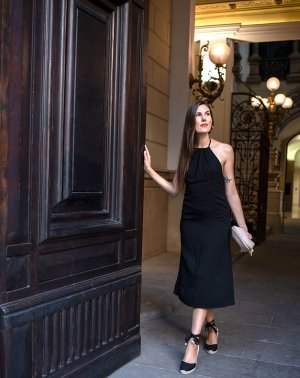 ROBE DE CÉRÉMONIE ZELLA - 100 EcoVero noir dos nu Aatise