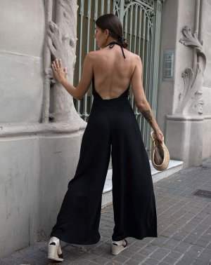 Combinaison portefeuille ZUDO imprimé noir en EcoVero de dos