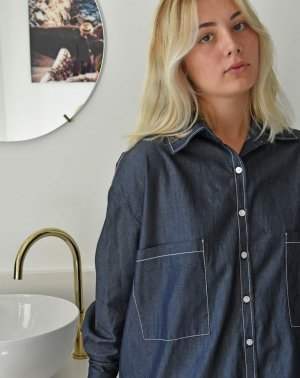 ROBE CHEMISE ZAZUM OVERSIZE - En jean Made in France 4