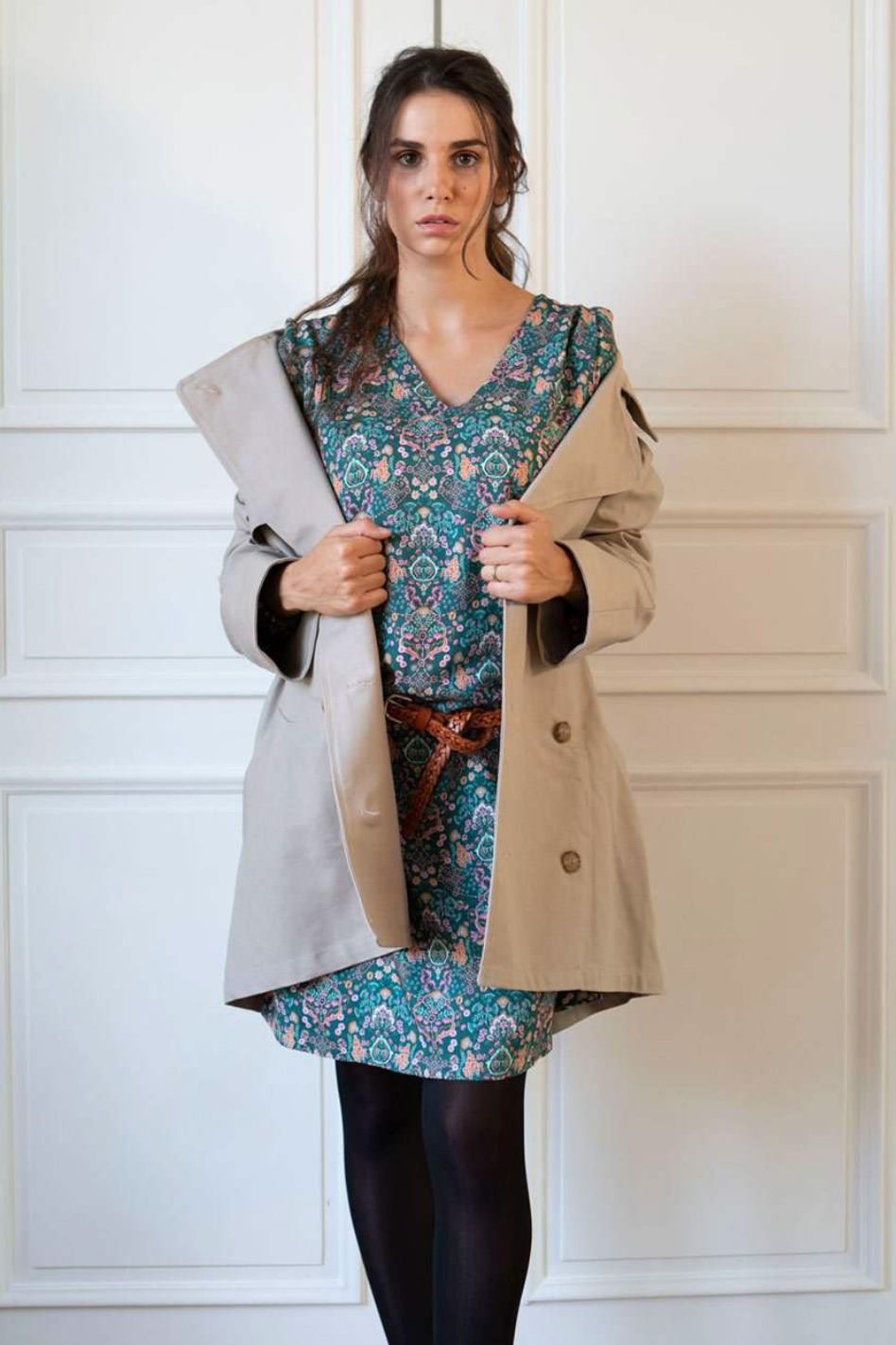 TRENCH ZORANE COURT -Made in France - Coton upcyclé coloris beige