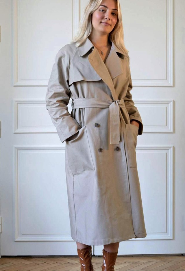TRENCH ZOLA FEMME - Coton upcyclé beige Made in France Aatise