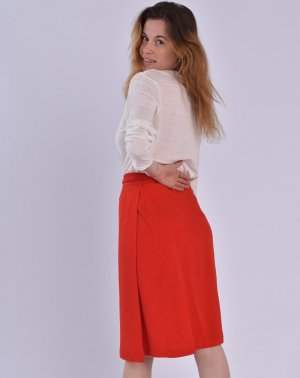 JUPE PORTEFEUILLE ZILLA - 100% EcoVero Rouge Made in France