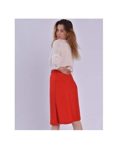 JUPE PORTEFEUILLE ZILLA - 100% EcoVero Rouge Made in France