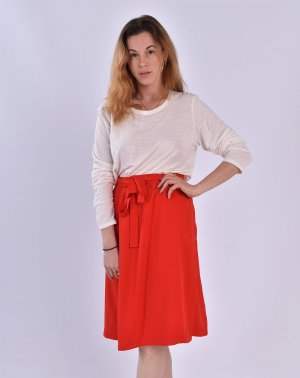 JUPE PORTEFEUILLE ZILLA - 100% EcoVero Rouge Made in France