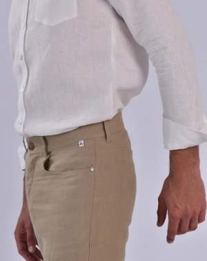 Produit : Pantalon Zanzibar Droit Homme en 100% Lin Beige