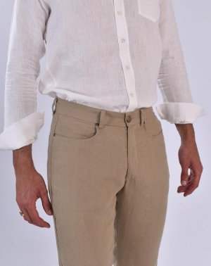 Produit : Pantalon Zanzibar Droit Homme en 100% Lin Beige