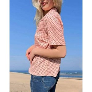 Chemisier à col cubain ZAVI 100% Ecovero imprimé Print rose