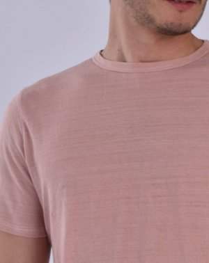 T-SHIRT ZOKKA HOMME - 100% Lin Rose détail du col
