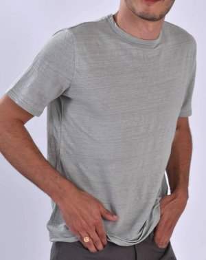 T-SHIRT ZOKKA HOMME - 100% Lin Gris