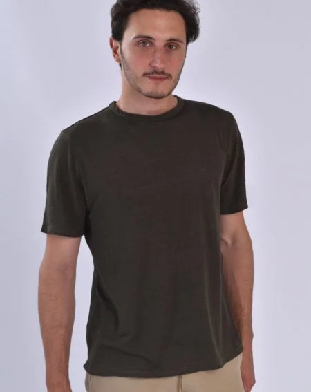 T-SHIRT ZOKKA HOMME - 100% Lin Kaki écoresponsable