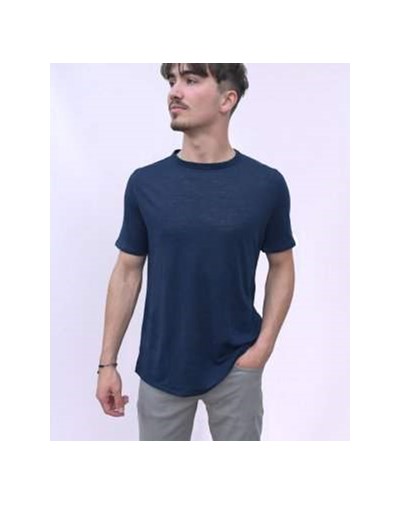 T-SHIRT ZOKKA HOMME - 100% Lin Bleu Marine