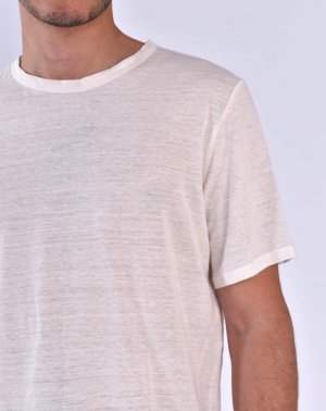 T-SHIRT ZOKKA HOMME - 100% Lin Blanc